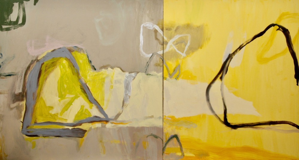 David Collins, Hawkesbury Rollercoaster, 2020, oil on canvas, 122X224cm (diptych)Stanley Street Gallery