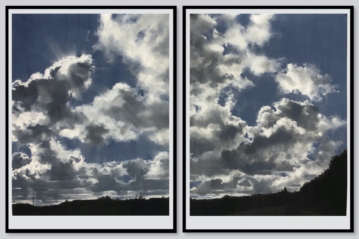 Amy Dynan, Set wide the window diptych, 2020, Soft Pastel on Saunders Waterford hot pressed paper 425gsm, 101x75cm paper dimensions