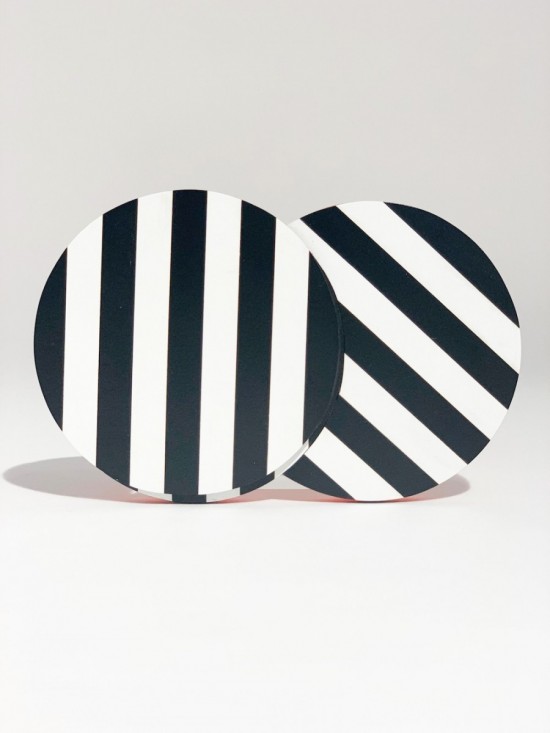  Striped Brooches Black  