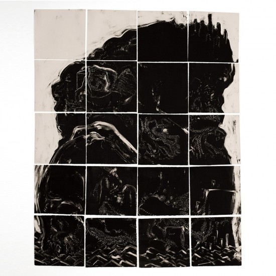 Claire Welch, Lump City, 2020, Monoprint on Hahnemuhle paper, 100x123.5cm, Jill Ashby 